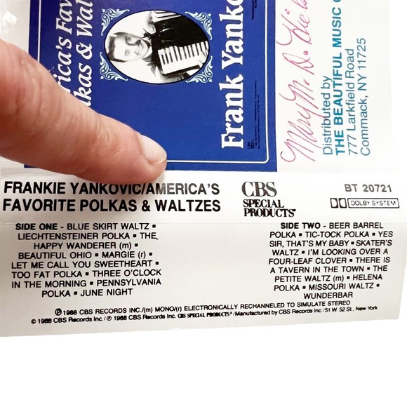Frank Yankovic America's Favorite Polkas & Waltzes Cassette Tape 1988 CBS Tested - Picture 4 of 6